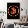 Moderne Neon-Effekt Bitcoin Ethereum ETH BTC Poster Drucke Virtuelles Münzzeichen Leinwandmalerei Wandkunst Bild für Zimmer Heimdekor