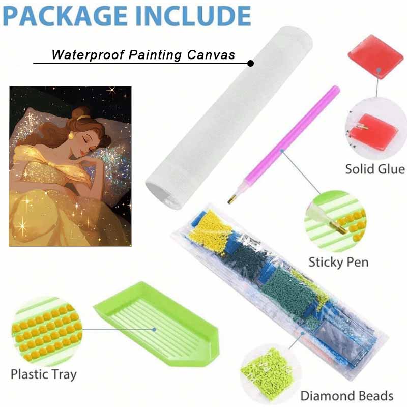 Disney DIY Diamond Painting 5d Belle Sleeping In Starry Night Cross Stitch Diamond Living Room Bedroom Decoration Painting
