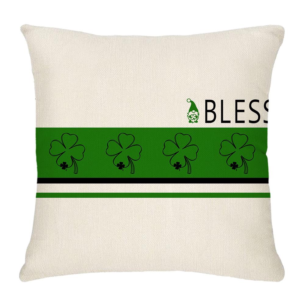 Four-leaf Clover Pillow New Sofa Cushion Cover National Day Green Pillow St. Patrick's Day Pillow Cover