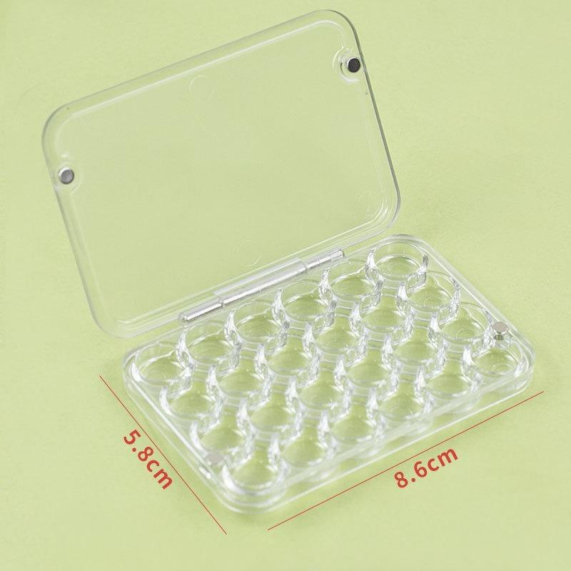 24-grid 0.8ml Watercolor Pigment Sub-packaging Box Portable Small Capacity Pigment Magnetic Sealed Humidor for Art Students