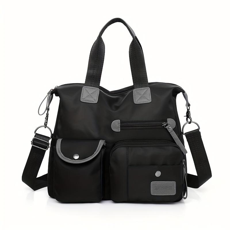 Large Capacity Casual Nylon Tote - Women's Fashion Shoulder Bag with Multiple Pockets and Adjustable Strap
