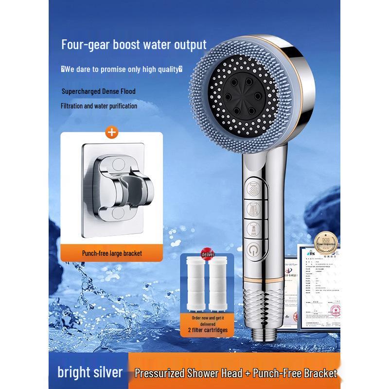 Multi-functional Piano Key Shower Head with Strong Boost & Filter