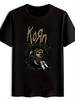 KORN Graphic T-shirt - Black Short Sleeve Crewneck with Bold Rock Band Print