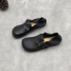 Johnature Genuine Leather Round Toe Soft Soled Loafers Versatile Soft Cowhide Flat Women's Shoes