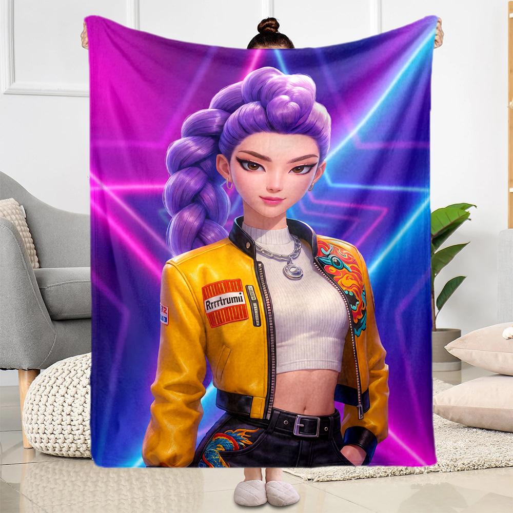K-pop Demon Hunters Blanket Soft & Cozy Suitable for Sofa Office Chair Seaside for All Occasions Stylish Decor Best Holiday Gift for Friends Family