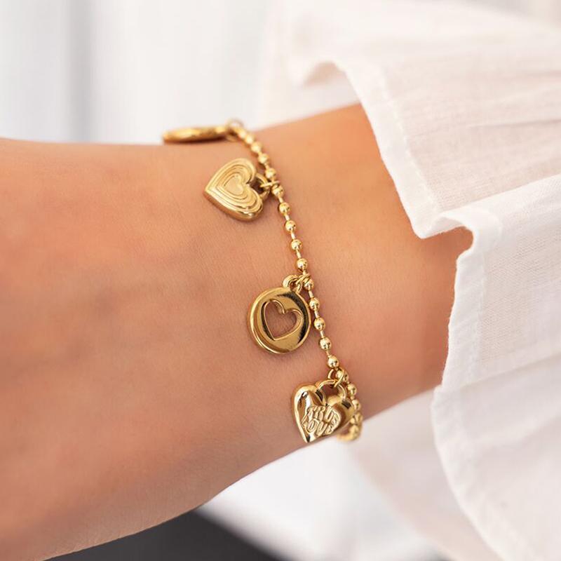 Collana a Catena con Ciondolo a Forma di Cuore in Acciaio Inossidabile, Fascino Geometrico, Resistente all'Acqua, Chic, Popolare, Gioiello Romantico, Regalo