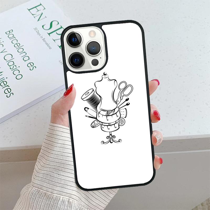

Sewing Machine Pattern Phone Case For iPhone 17 Air 15 16 16e 14 13 Pro Max Coque 12 11 Pro Max PLUS fundas cover iPhone 11pro max