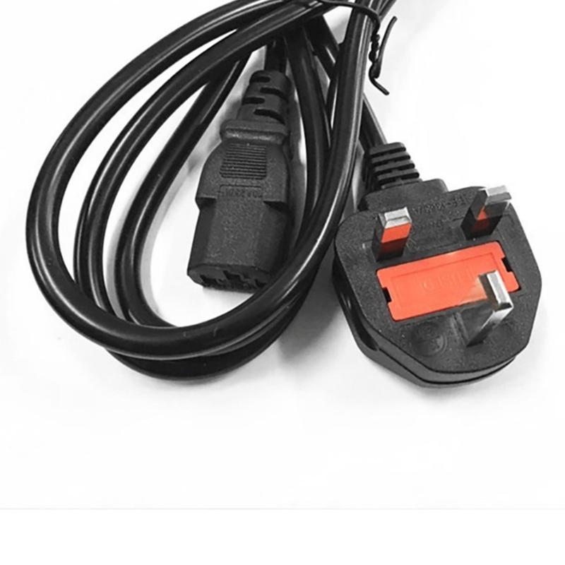 English Standard BS1363 to C13 Power Cable Wire with Internal Fuse Copper Construction for Adapters, Computer Host