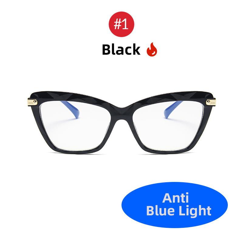 VIVIBEE Women Cat Eye Anti Blue Ray Glasses 2025 Trending Cateye Black Frame Blue Light Blocking Computer Female Eyeglasses