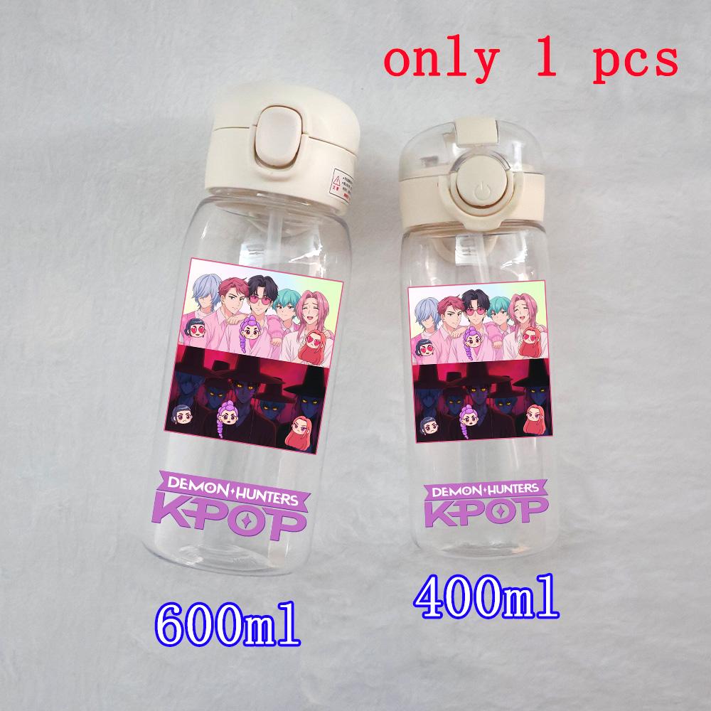 400ML-600ML Animated Movie K-Pop: Demon Hunters HUNTR/X Plastic Large Capacity Water Cup Bottle Gourde Drinking Bottle Gifts