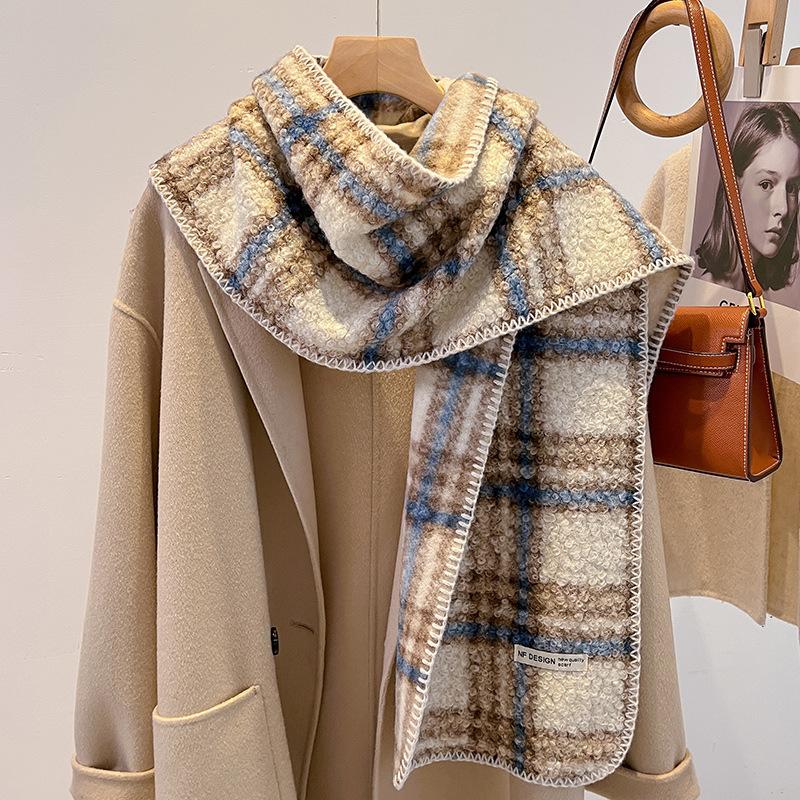 Wind retro leopard print imitation cashmere scarf women's autumn and winter new Spice Girl shawl thickened warm scarf