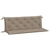 VidaXL Lot de 2 Coussins de Banc de Jardin, Revêtement de Banc avec Jeux de Cordes, Coussin d'Extérieur Imperméable, Taupe 361705