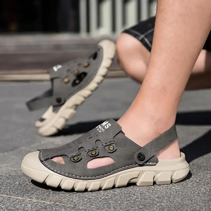 Men's Summer Sandals Flip-Flops Leather Sandals Large Size Handmade Casual Sandals - 39-46