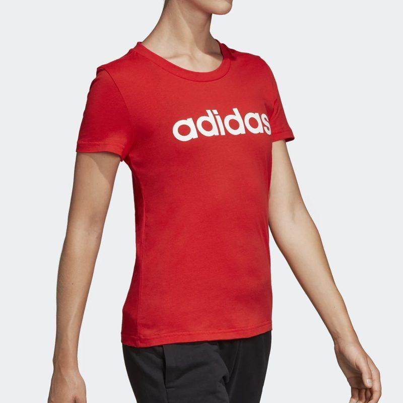 adidas T Shirts Women's Orange Crew Neck Moderate Straight Fit DU0631