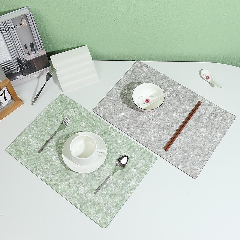 Imitation stone pattern placemat, heat insulation mat, Nordic wabi wind dining table mat, household easy-to-clean desktop protective mat, scratch