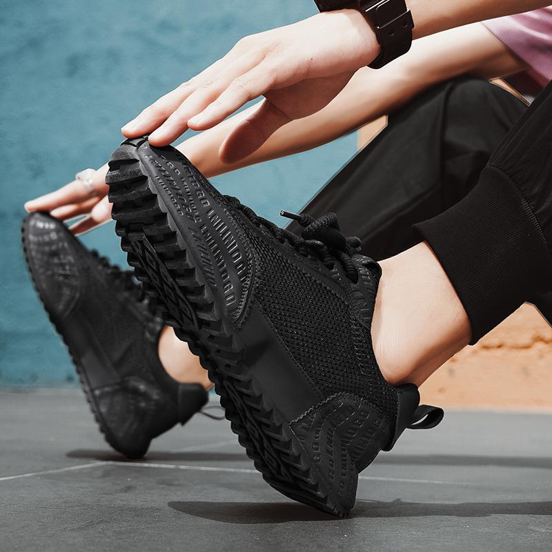 Klobiger Sneaker Herren Designer Erhöhte Interne Plateau Schuhe Mode Lässig Mikrofaser Leder Mesh Atmungsaktiv Sportschuh