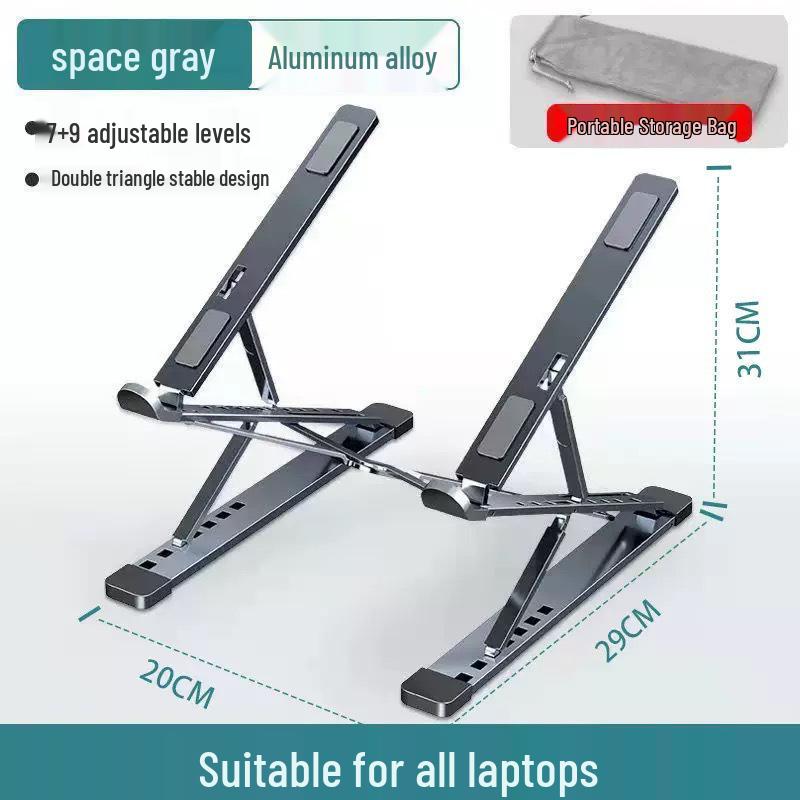 Foldable Aluminum Alloy Laptop Stand with Cooling Feature