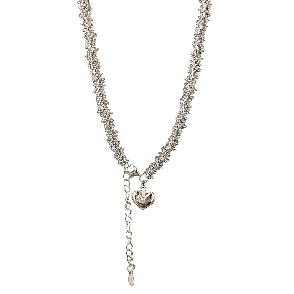 Yinruitai 925 Sterling Silver Heart Necklace: Women's High-End 2022 Circle Clavicle Chain.