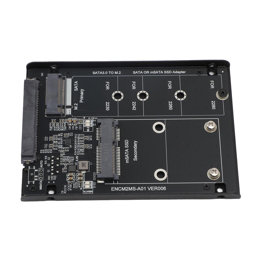 M.2 NGFF MSATA SSD Enclosure 6Gbps M.2 NGFF KEY B MSATA SSD Hard Drive to Serial ATA3.0 Converter Adapter for Win 7 8