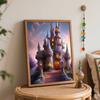Disney oil painting fantasy castle landscape art handmade diy painting home decoration gift