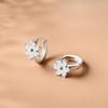 925 Silver Flower Earrings Elegant Simple Zircon Wedding Jewelry for Women