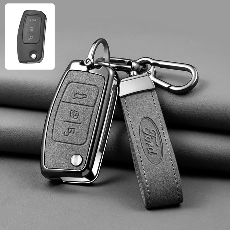 Car Sticker Ford Car Key Case Cover Shell For Ford Focus 2 MK2 Fiesta Mondeo Galaxy Falcon Territory Ecosport Kuga Escape Keycha