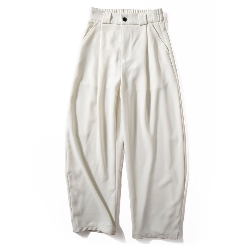 Men's Pants Spring and Autumn New Style Smooth Wrinkle-Resistant Drapey Wide-Leg Pants Trendy Versatile Loose Straight Casual Dress Pants