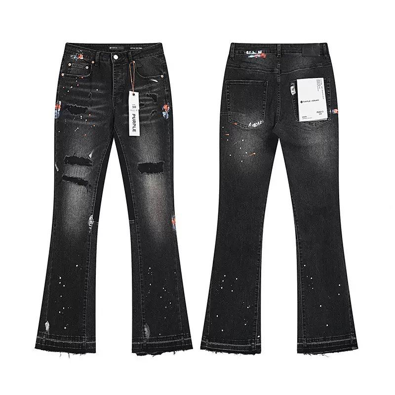 The BAY Paarse Merk Slim Fit Micro Flare Elastische Jeans voor Lente en Herfst 30