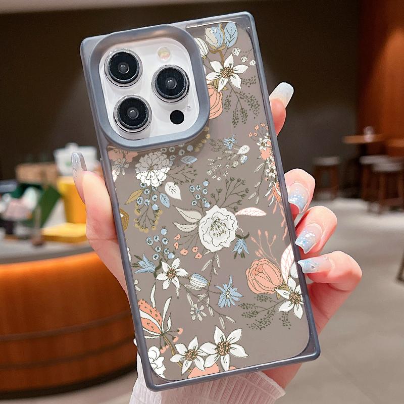 Soft Fashion Fresh Flower Print Case For iPhone 16 Pro Max 15 Plus 14 Pro 13 12 11 TPU Transparent Slim Shockproof Silicone Clear Phone Cover