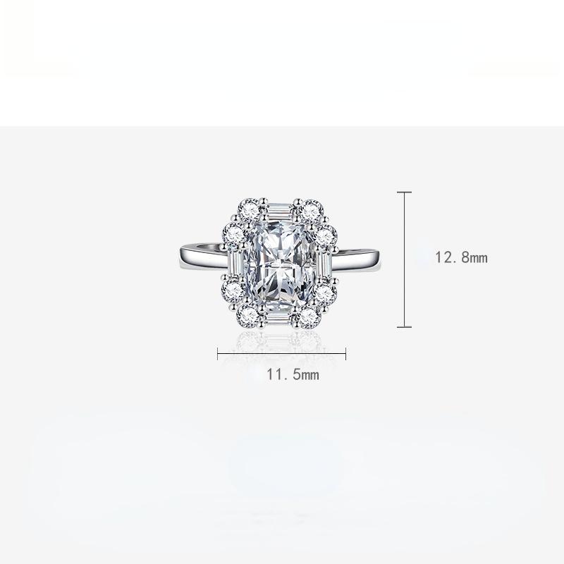 BELLA BOX Ovale Öffnung, größenveränderbare Ringe für Frauen Zirkon Engagement Party edlen Schmuck Geschenk