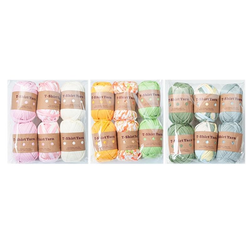 Fabric Masterpieces with Our T-Shirt Yarn Bundle - A Complete Set of 6 Handpicked Colors for DIY Knitting and Crocheting Projects