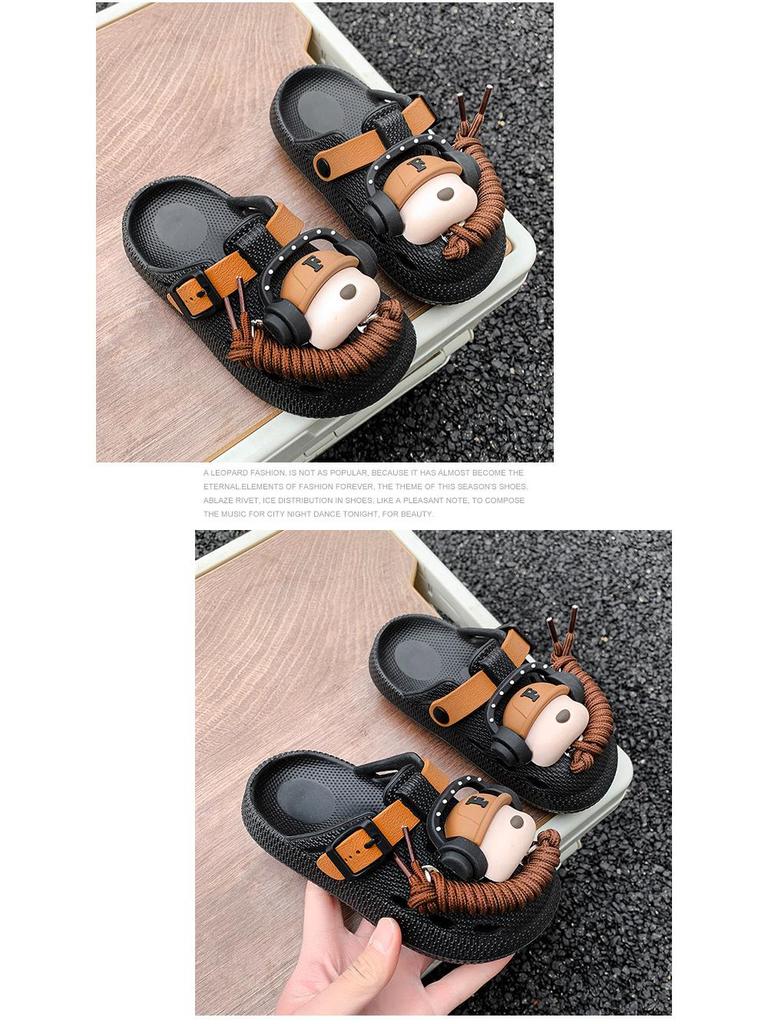 Children's 3D Dog Headphone Birkenstock Clogs: Creative, Closed-Toe, Super Soft, Thick-Soled Sandals for Boys and Girls
