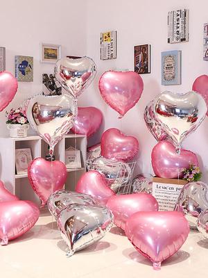 Globo de Aluminio de 18" con Forma de Corazón para Decoraciones de Compromiso, Boda o Cumpleaños
