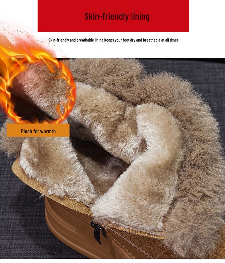 Petite Women's 2025 Thick-Soled Snow Boots, Height-Boosting, Velvet-Lined, Cold-Proof, Casual Warm Short Boots.