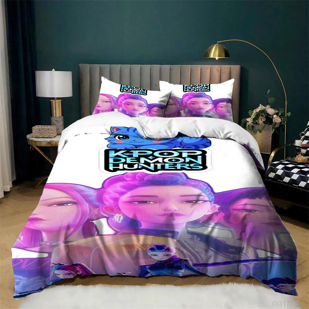 Kpop Bedding Sets Soft Breathable Duvet Cover Sets Twin Size 3 Pieces Lightweight Quilt Cover For All Season