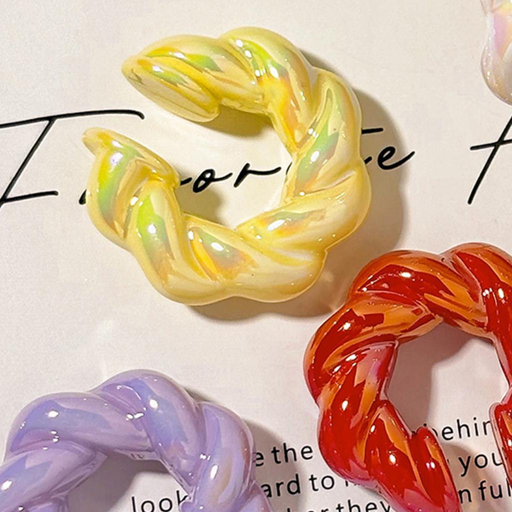 Simple Ear Cuff Trendy Ear Accessory Comfortable Ear Clip Not Piercing Earrings Resin Texture for Various Occasions