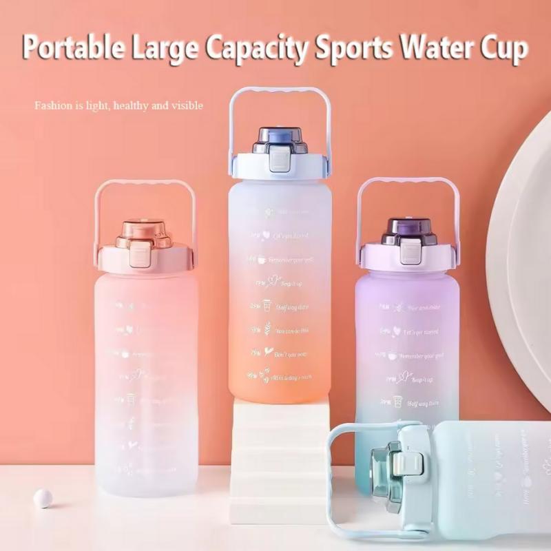300ml/750ml/2L Water Bottle Motivational Sport Water Bottle Leakproof Bottles Drinking Outdoor Travel Gym Fitness Jugs