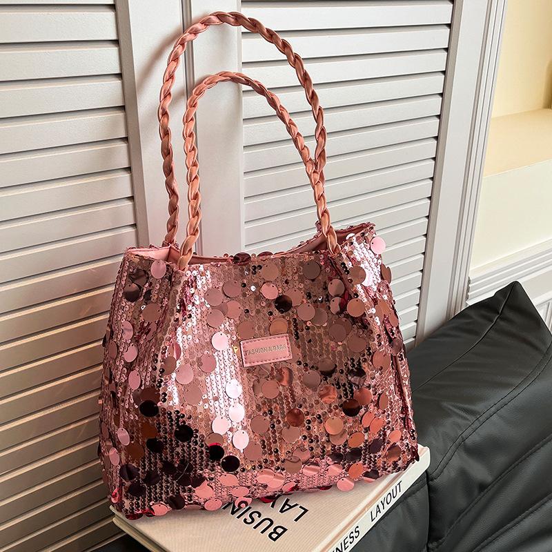 Fringed Sequined Bag, Large-capacity Tote Bag, Single-shoulder Handbag
