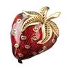 Vintage Middle Style Women Men Enamel Strawberry Brooches Badges Retro Baroque Fruit Dripping Oil Pins Corsage For Women Lady