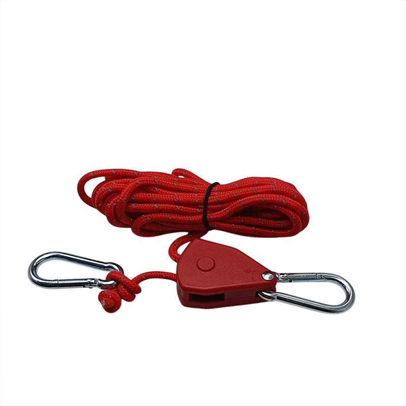 1PC 4M Reflective Outdoor Tent Rope with Ratchet Pulley for Camping, Awning, Wind Rope