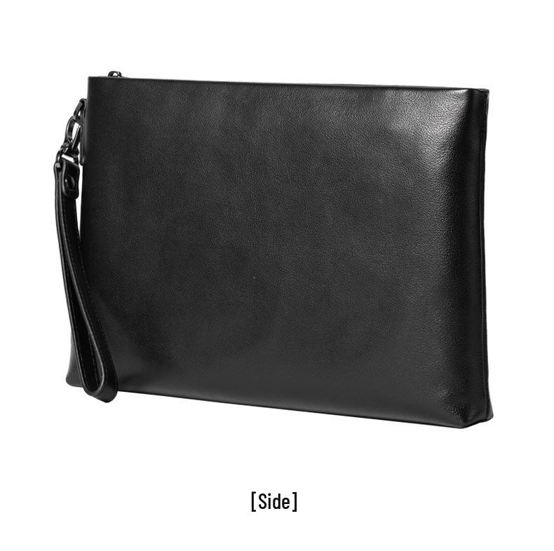 Men's Summer Genuine Leather Anti-theft Clutch Bag, Fashionable and Simple Multi-compartment Envelope Design