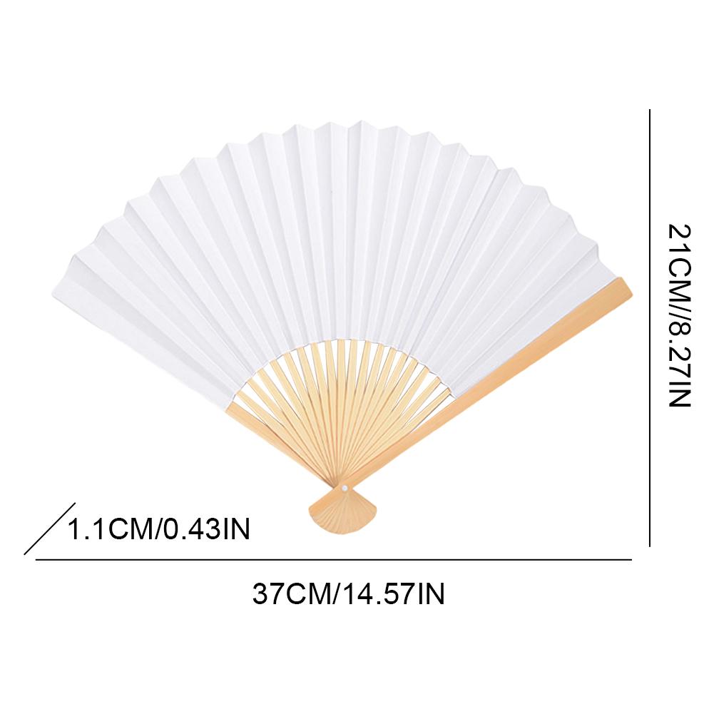 6/10/20 Pcs White Paper Hand Fan Chinese Handheld Fan Folded Fan for DIY Decoration Wedding Dancing Party Summer