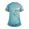Plus size bonito impresso esfrega uniforme de trabalho topos para mulheres cruz com decote em v manga curta diversão camisetas workwear t com bolsos