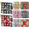 16/45PCS Plastic Christmas Ball Set Electroplated 3-6cm Xmas Ornament Ball Snowflakes Painted Christmas Tree Balls