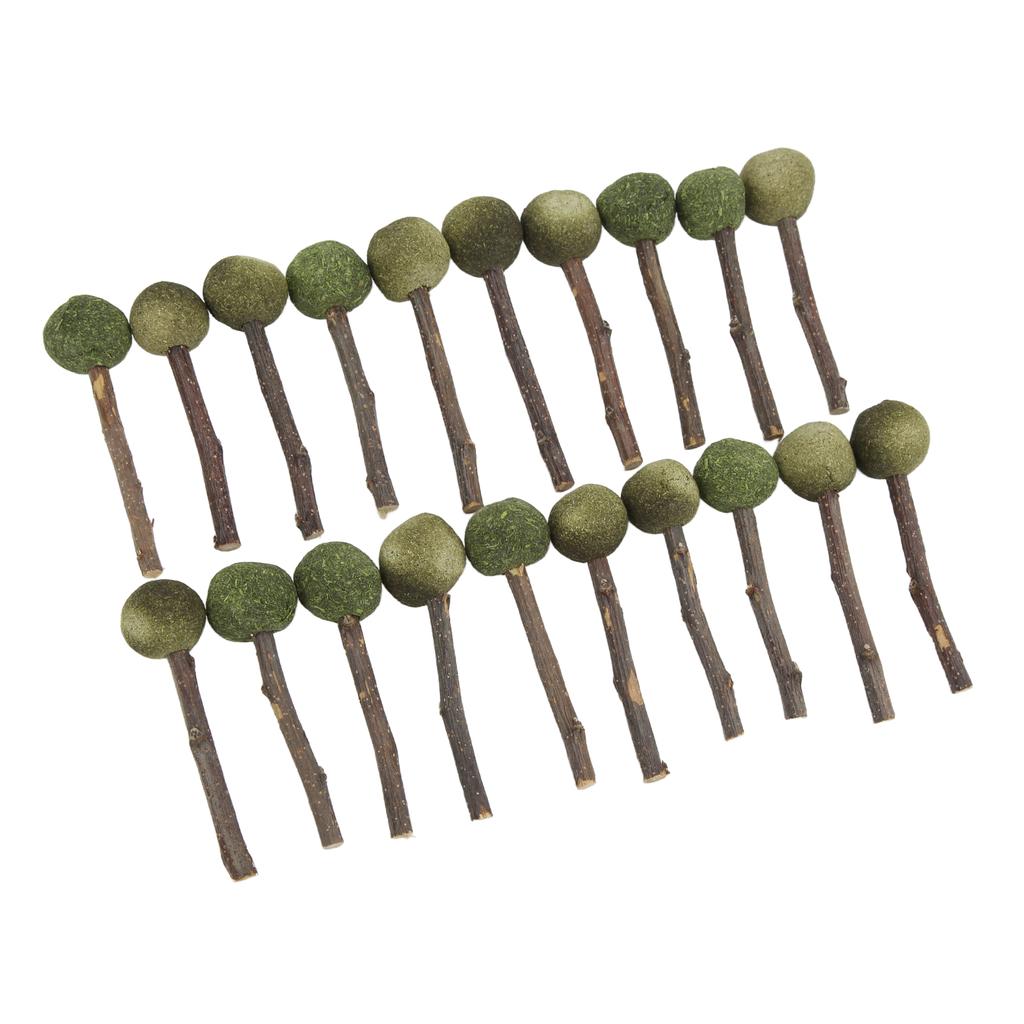 20pcs Rabbit Chewing Sticks Wooden Grass Ball Teeth Grinding Small Pet Biting Sticks for Hamsters Guinea Pigs