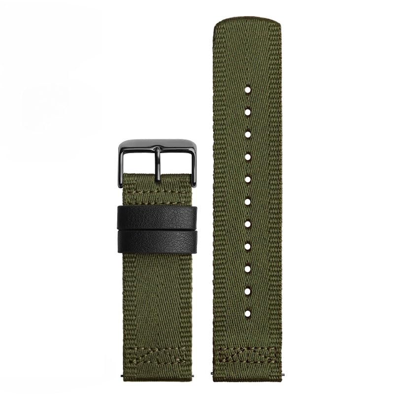 

[Zealbeaty] Military Green Canvas Nylon Watch Band 24mm for PRG-600YB PRW-6600 PRG-650, Durable Replacement Strap (Army green black buckle)