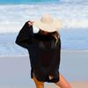 Calado, Tejido Brillante, Adorno de Copo de Nieve, Falda de Playa, Ropa de Protección Solar, Un Hombro, Cubre Traje de Baño