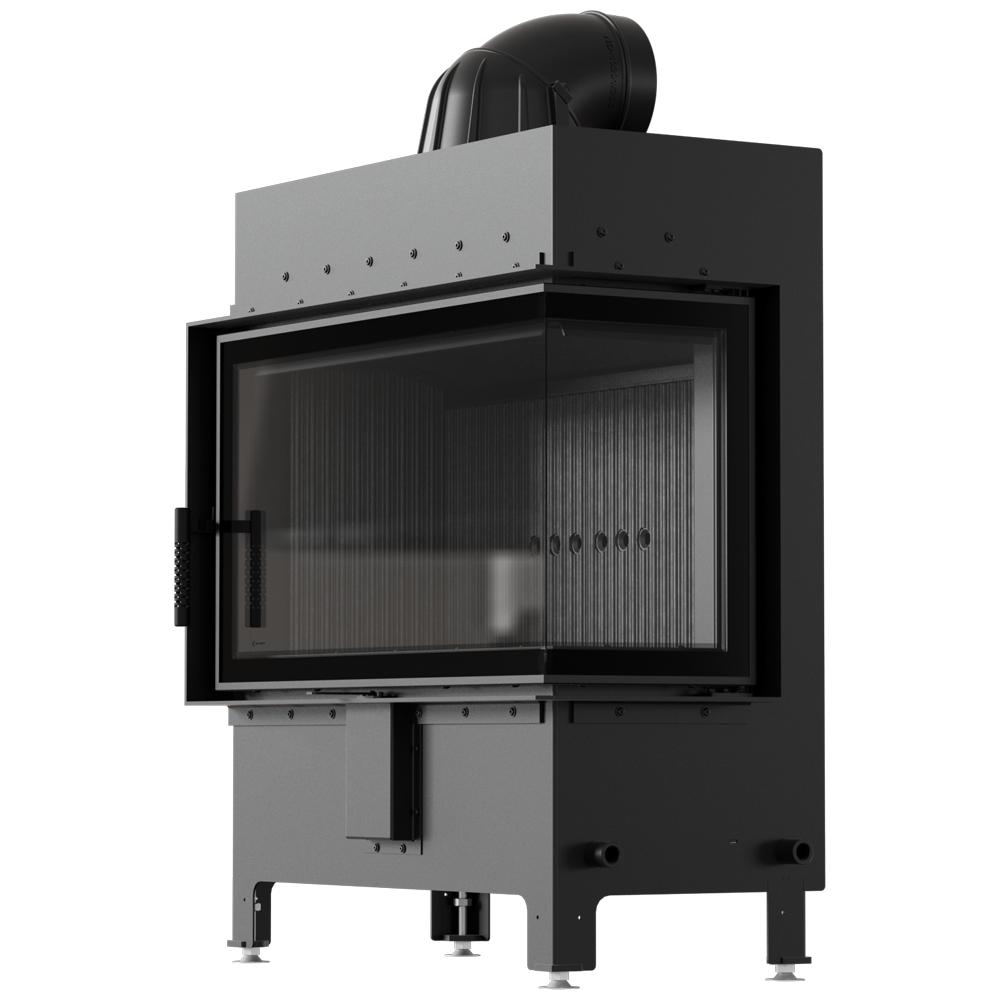 KRATKI LUCY Right Side Fireplace Insert 14 kW Ø200 BLACK Built In Installation Kit