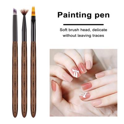 Sandalwood Nail Art Pen Create Stunning Floral Designs Eco-friendly Lightweight Body UV Manicure Pen