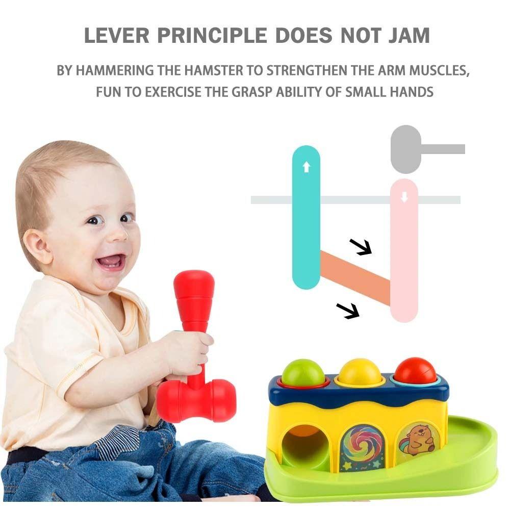 Stacking Balls Interactive Hammer Toy Finger Skill Kids Pounding Hammers Toddler Babies
